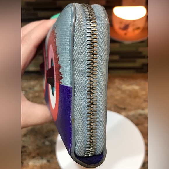 FENDI Monster Long Zip Around Leather Wallet 😍💜🔥 - Picture 14 of 17